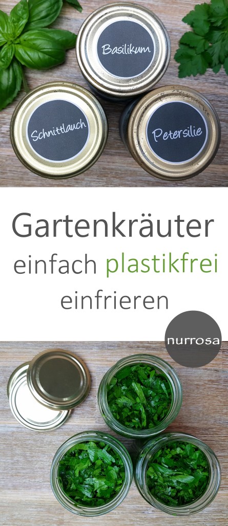 Kräuter im Glas einfrieren