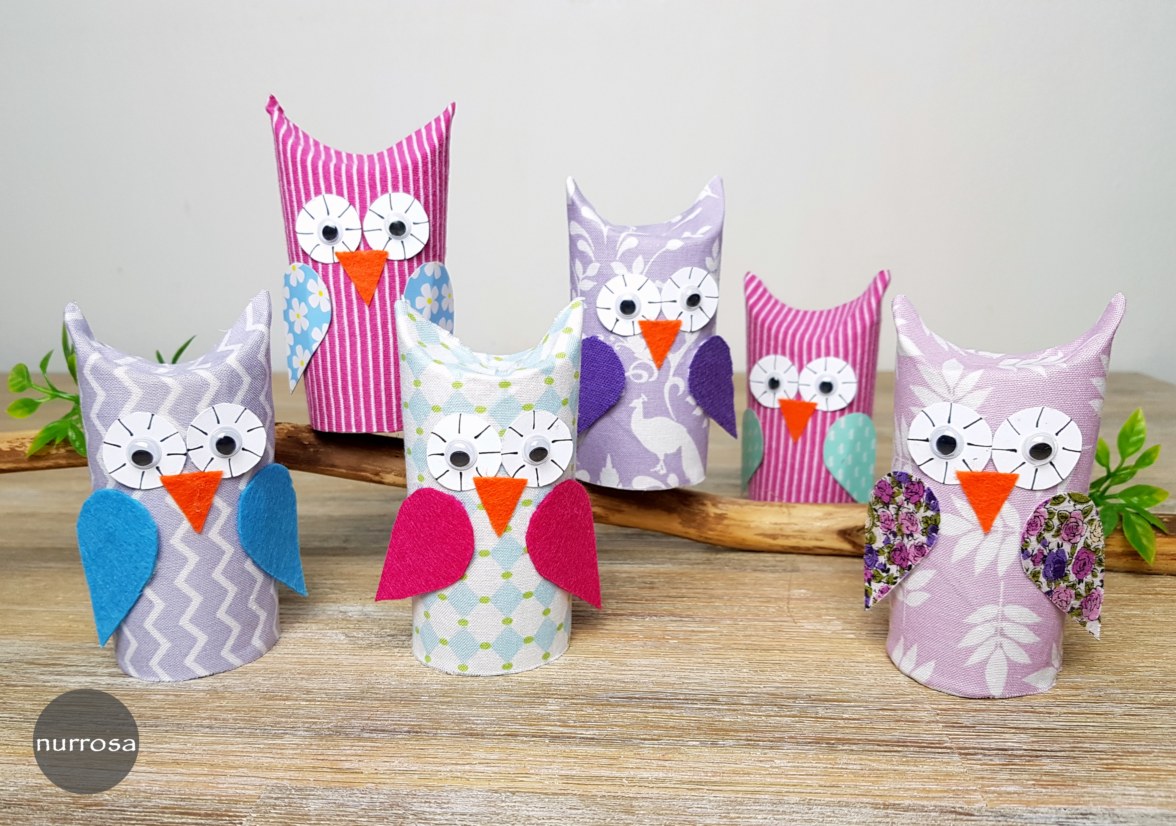 eulen aus klopapierrollen basteln diy