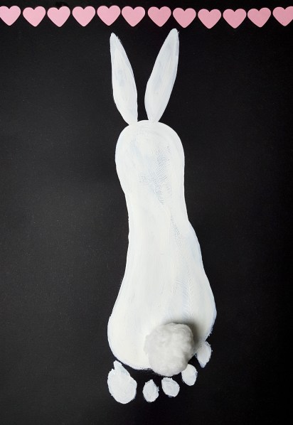 Fußabdruck Hase weiß