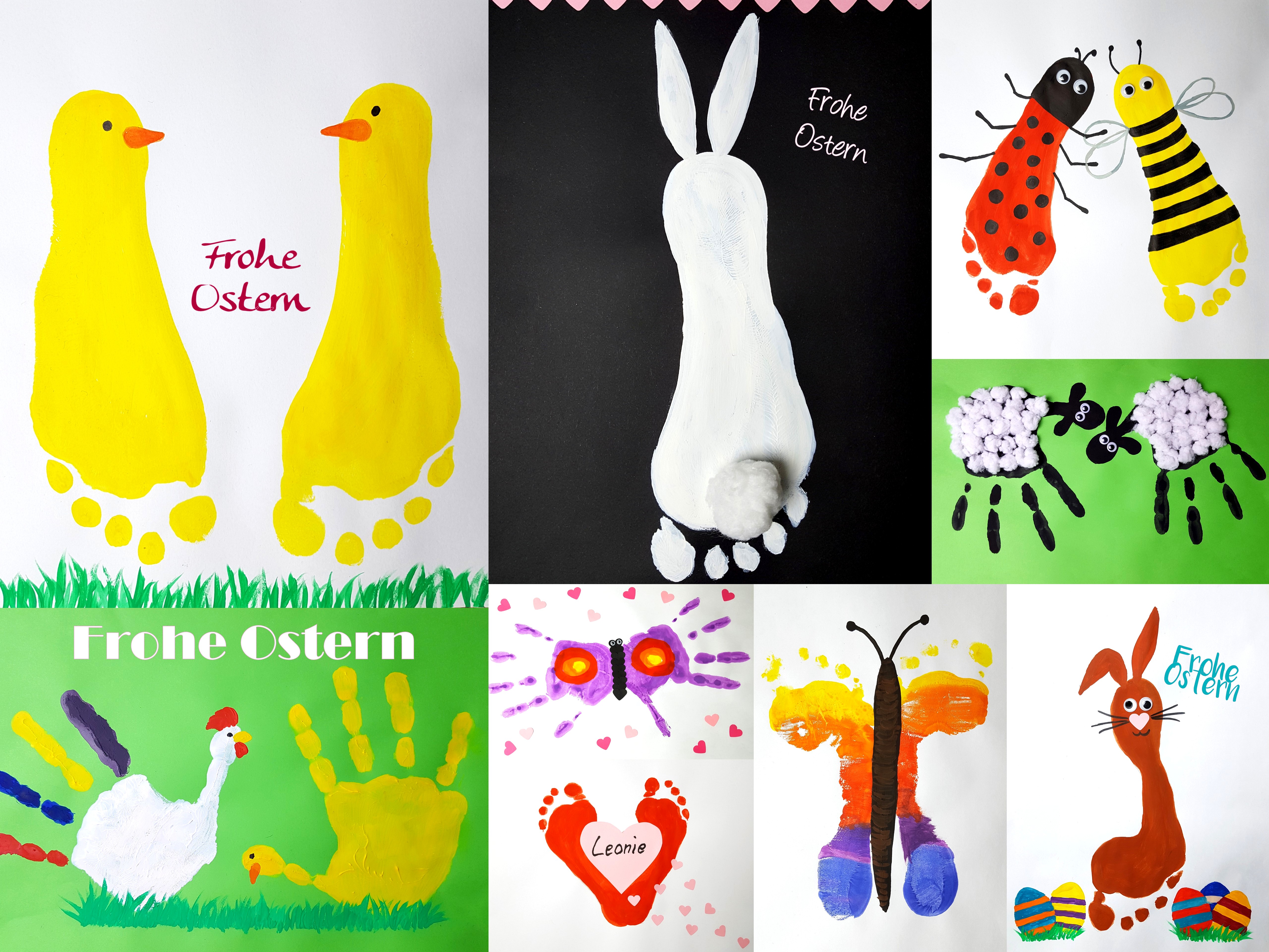 Hand- und Fußabdruck zu Ostern verschenken