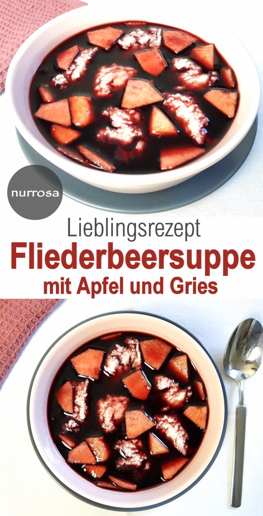 Fliederbeersuppe mit Apfel und Gries